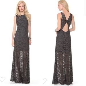 Alice and Olivia gray lace open back dress!